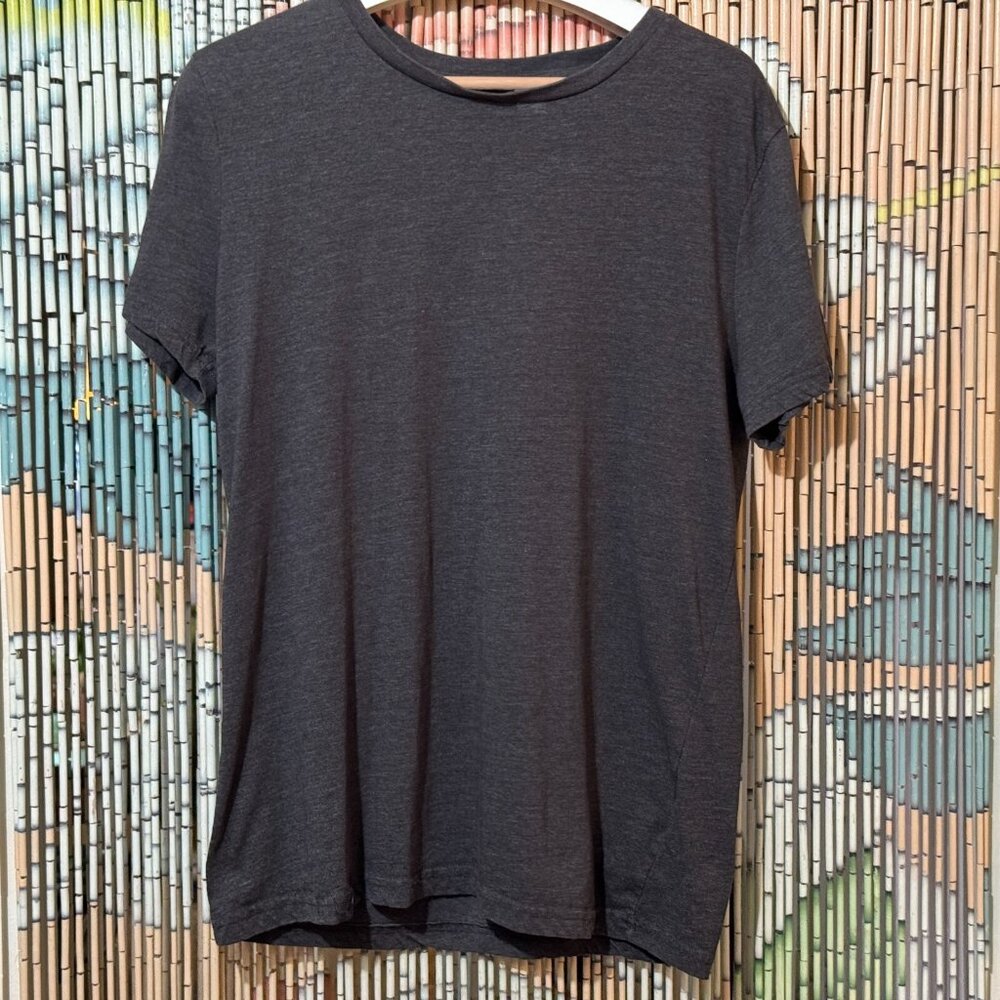 H&M, Basic Short Sleeve Crew Tee, Cotton Blend T-Shirt, Grey, M